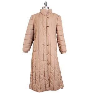 LONDON FOG Vintage Long Puffer Coat Quilted‎ Trench Women's Size 10 Reg S/M